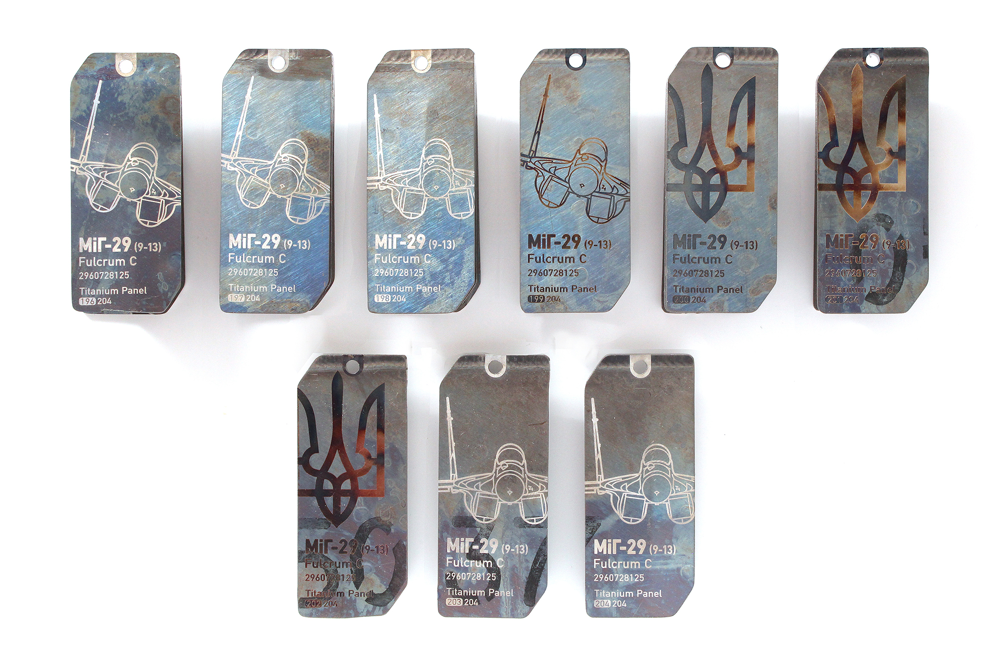 MiG-29 Fulcrum | Titanium Tags with Triangular Structures | 196-204 - Image 2