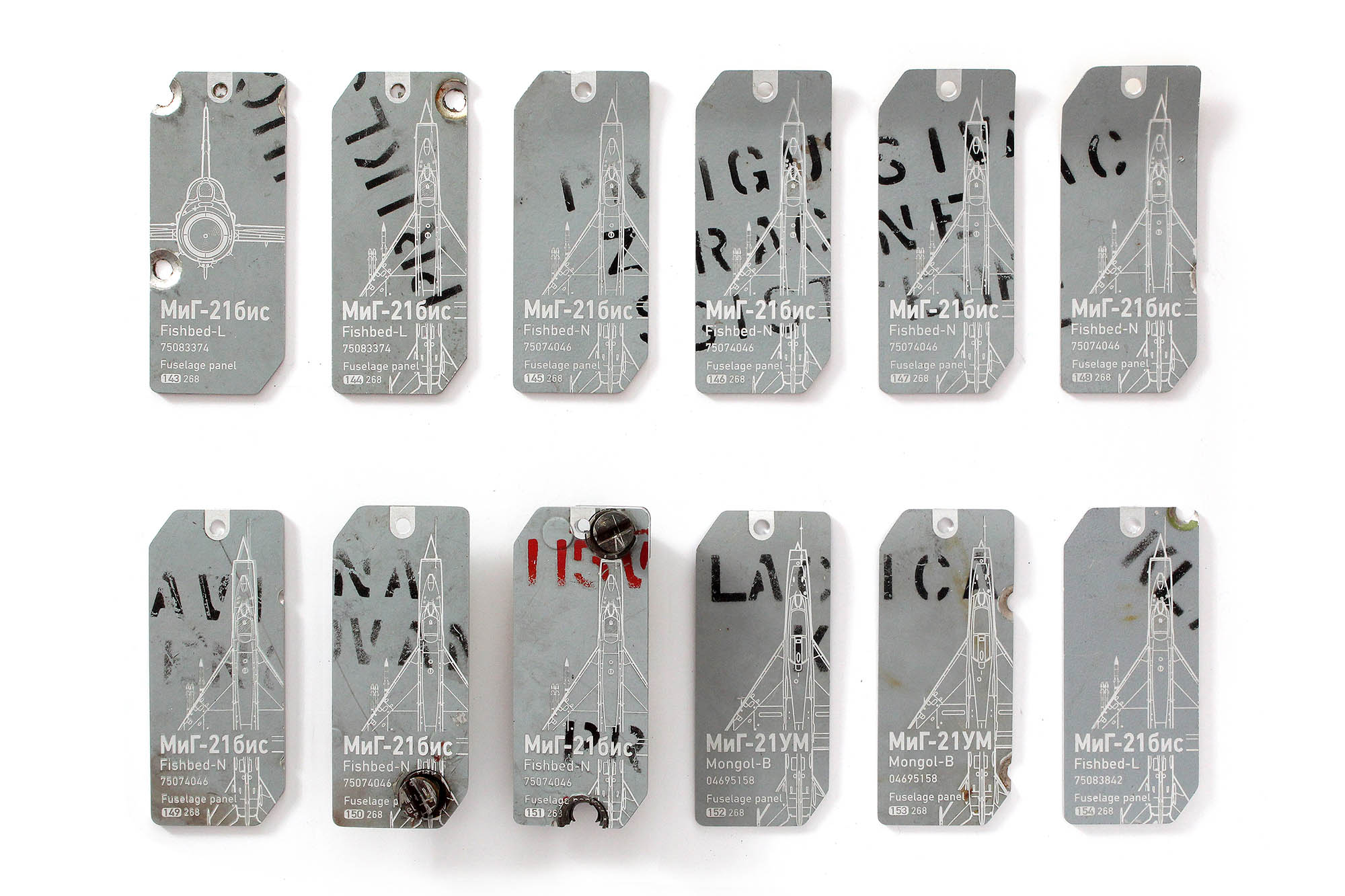 Yugoslav MiG-21 Black stenciled tags - 1 | 143-154 - Image 2