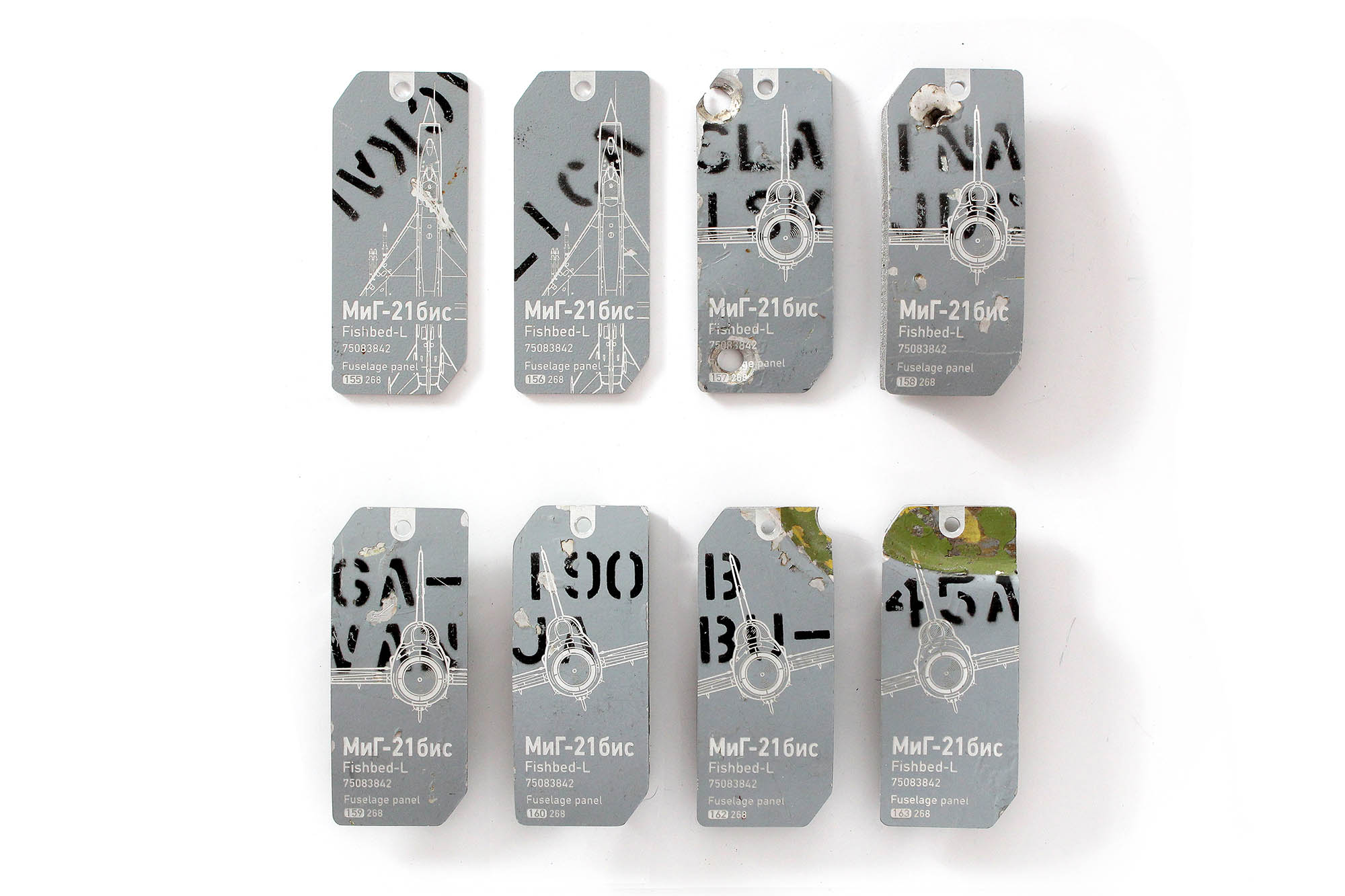 Yugoslav MiG-21 Black stenciled tags - 2 | 155-163 - Image 2