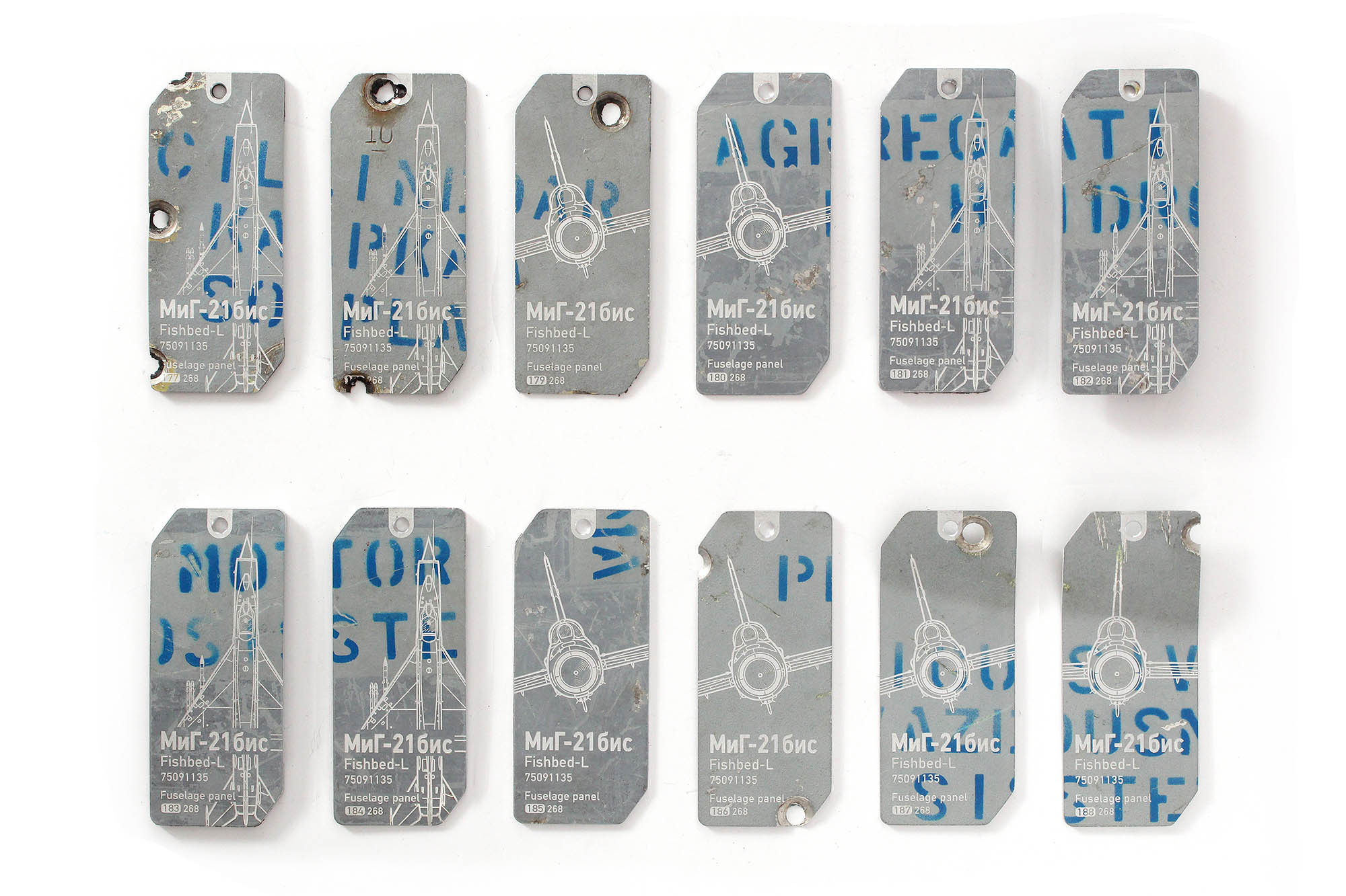 Yugoslav MiG-21 Blue stenciled tags | 177-191 - Image 2