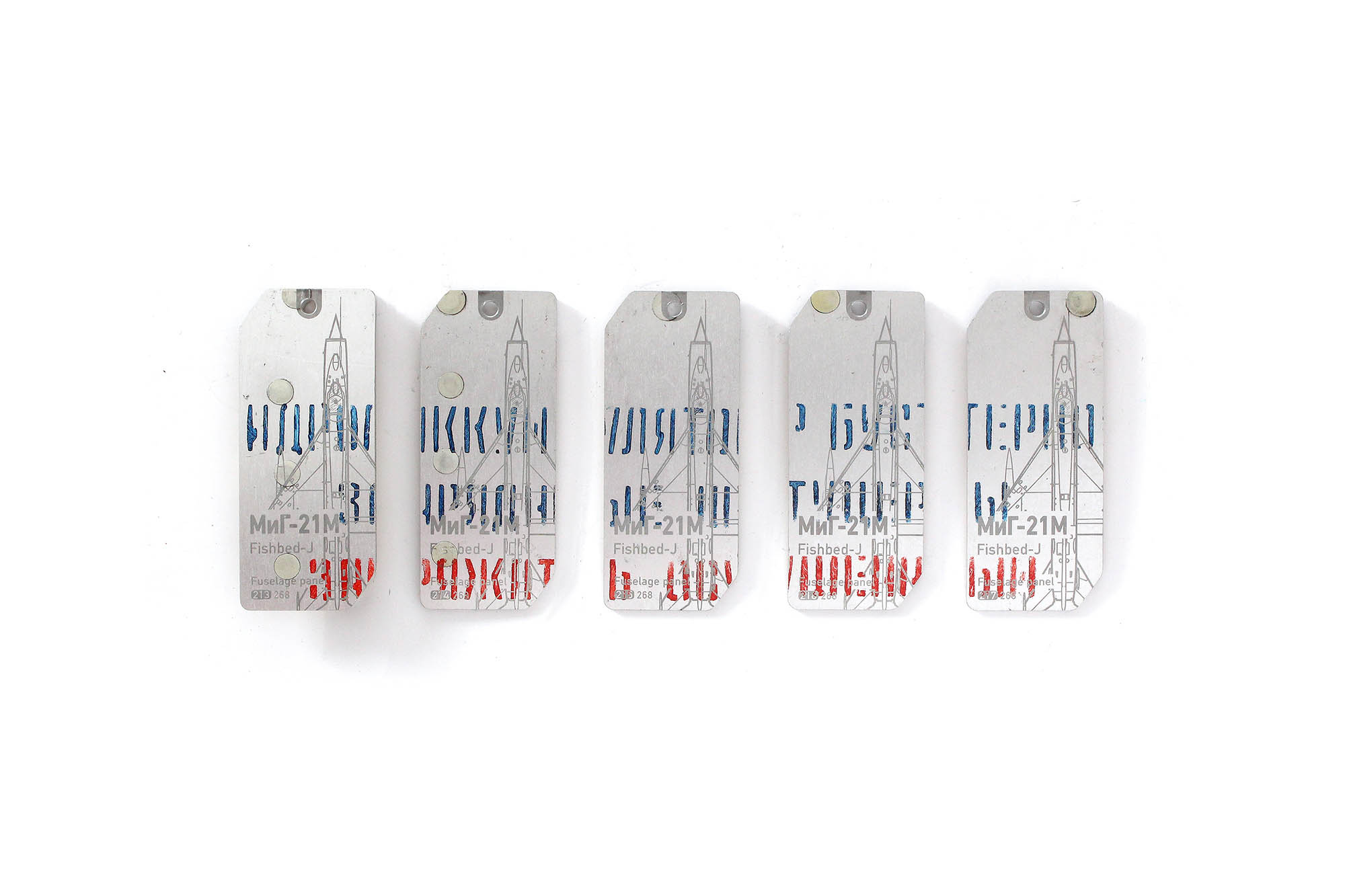 Yugoslav MiG-21 Blue-red stenciled tags | 213-217 - Image 2
